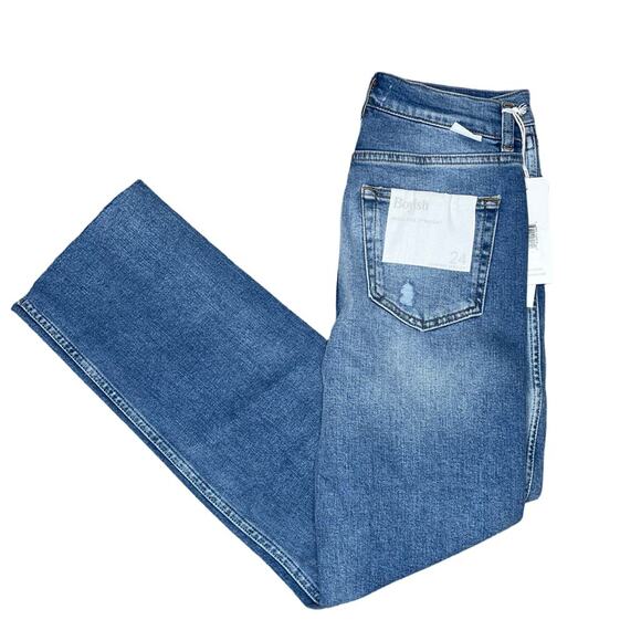Boyish The Dempsey High-Rise Straight Jeans in Claire’s Knee Women’s Sz 24 - Picture 2 of 9